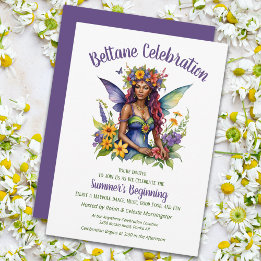 Invitación Beltane Summer Fairy Floral Sabbat Party