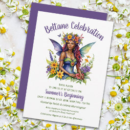 Invitación Beltane Summer Fairy Floral Sabbat Party