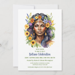 Invitación Beltane Summer Goddess Floral Sabbat Party
