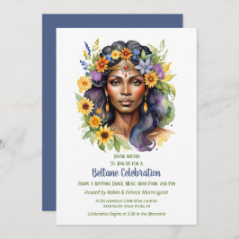 Invitación Beltane Summer Goddess Floral Sabbat Party