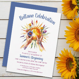 Invitación Beltane Summer Sun Floral Sabbat Party