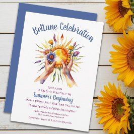 Invitación Beltane Summer Sun Floral Sabbat Party