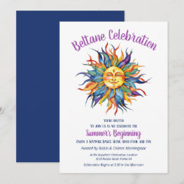 Invitación Beltane Summer Sun Shine Sabbat Party