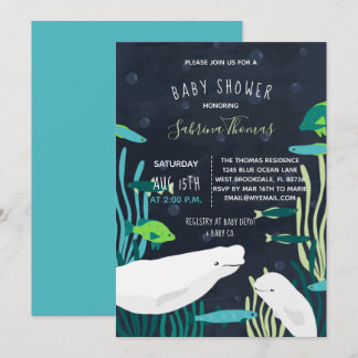 Invitación Beluga Whale Baby Shower