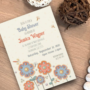 Invitación Bélula floral cúrcutaBaby Shower de inactividad