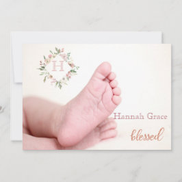 Invitación bendecida del nacimiento de la niña del