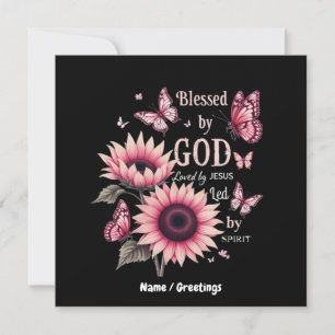 Invitación Bendecido Por Dios Amado Por Jesús Fe Del Girasol