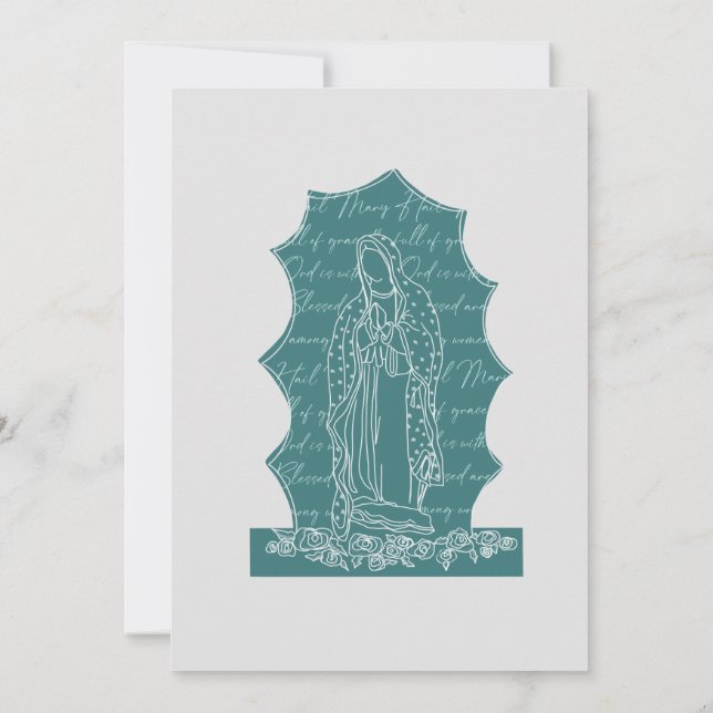 Invitación Bendición católica Madre Bautismo (Reverso)