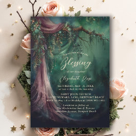 Invitación Bendición de Bautizo Jardín Encantado Cuento de Ha