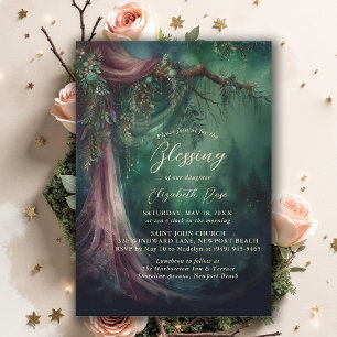 Invitación Bendición de Bautizo Jardín Encantado Cuento de Ha