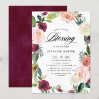 Bendición de la flor floral de borgoña y Rubor