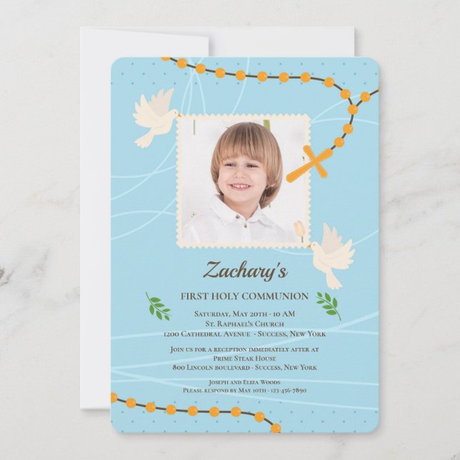 Invitación Bendición de la foto de Rosary (Anverso)