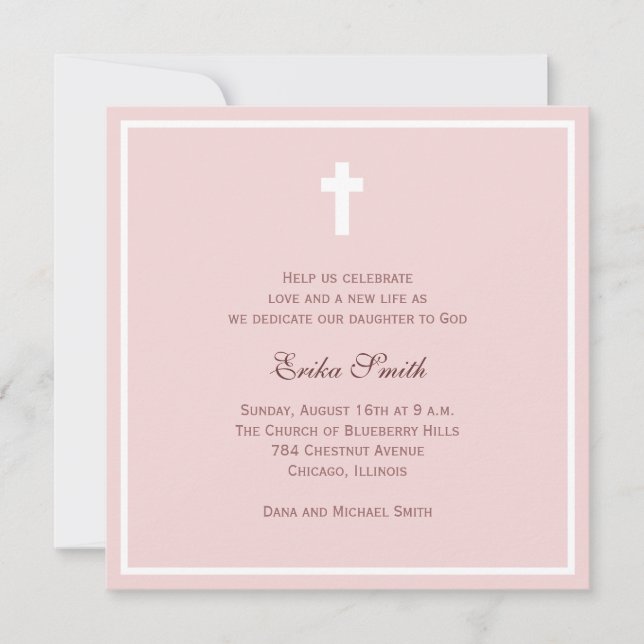 Invitación Bendición rosa (Anverso)