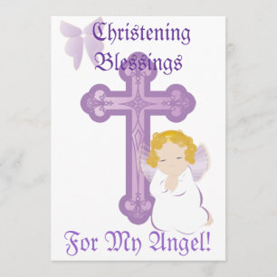 Invitación Bendiciones de Bautizo de Mi Ángel-Personalizado