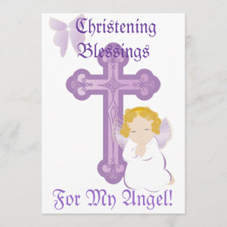 Invitación Bendiciones de Bautizo de Mi Ángel-Personalizado