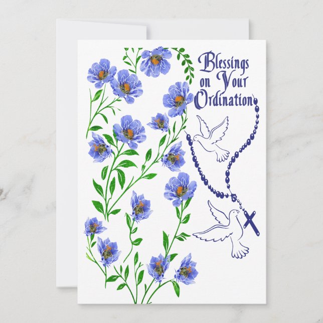 Invitación Bendiciones en tu Ordenación (Anverso)