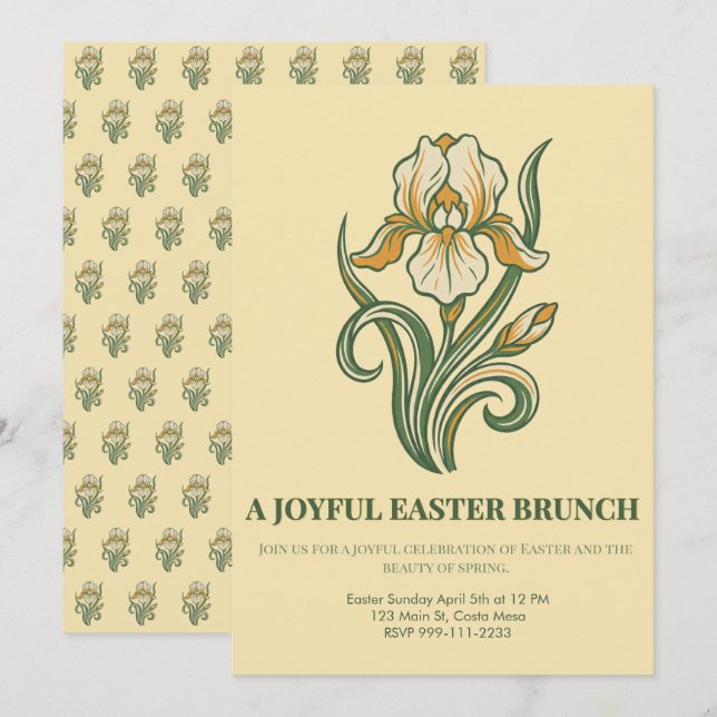 Invitación Bendiciones modernas botánicas de Pascua (Anverso / Reverso)