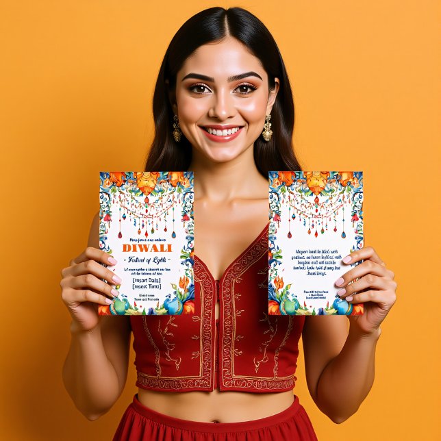 Invitación Bendiciones radiantes Diwali (Radiant Diwali Blessings Invitation)