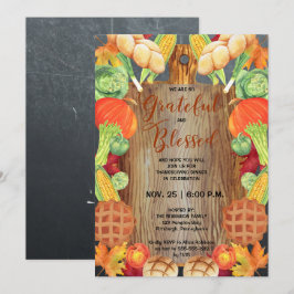Invitación Bendita bendición la cena de Acción de Gracias-Cos