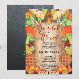 Invitación Bendita bendición la cena de Acción de Gracias-Cos