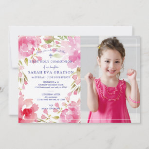 Invitación Bendita Foliage, primera foto de la Santa Comunión