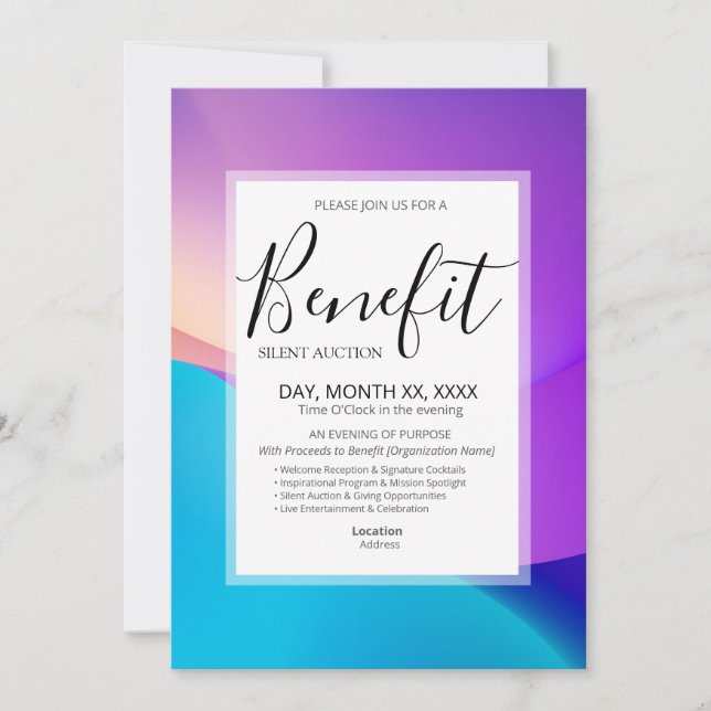 Invitación Benefit Invitation Template (Anverso)