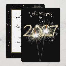 Invitación Bengalas para fiesta de Año Nuevo 2027