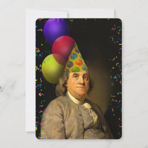 Invitación Benjamin Franklin Happy Birthday
