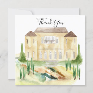 Invitación Benvenuti Italia Villa Wedding Agradecimiento