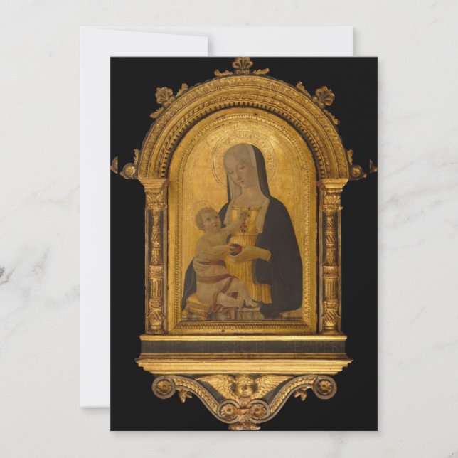 Invitación Benvenuto di Giovanni - Madonna y Child (Anverso)