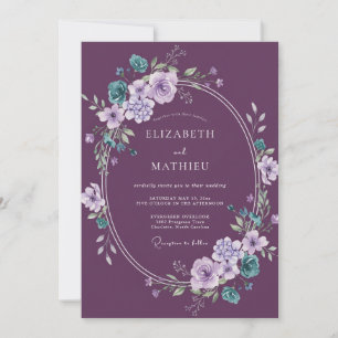 Invitación Berenjena Atractiva Boda de Invierno