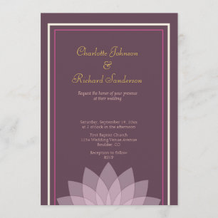 Invitación Berenjena y boda floral rosada de Rubor
