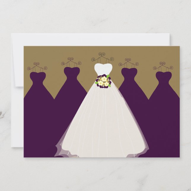 Invitación Berenjena y oro nupciales del fiesta 311 (Anverso)