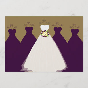 Invitación Berenjena y oro nupciales del fiesta 311