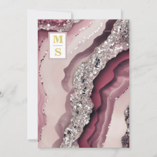 Invitación *~ Bergundy Maroon QR AR66 Agate RSVP Boda