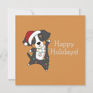 Invitación Bernese Feliz Navidad Navidades felices perros