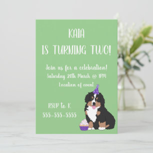 Invitación Bernese Mountain Dog Puppy Birday