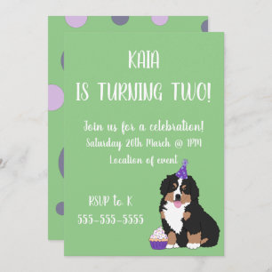 Invitación Bernese Mountain Dog Puppy Birday
