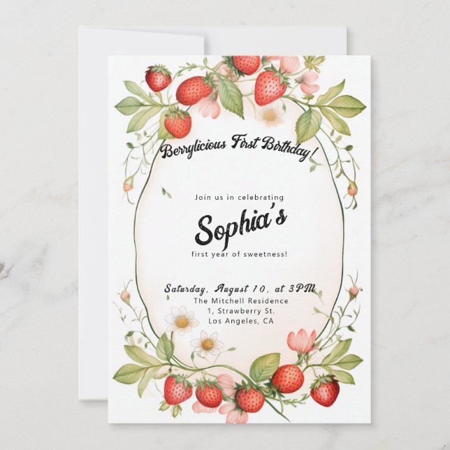 Invitación ¡Berricoso primer cumpleaños! 1.ᵉʳ Fiesta del Aniv (Anverso)