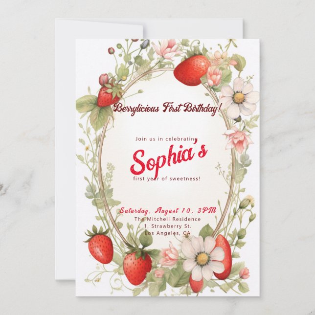 Invitación ¡Berricoso primer cumpleaños! 1.ᵉʳ Fiesta del Aniv (Anverso)