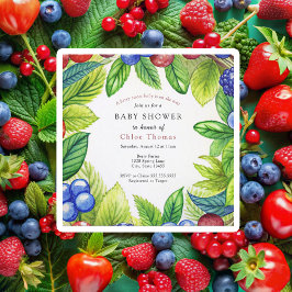 Invitación Berries Strawberry Berry Sweet Baby Shower