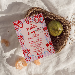 Invitación Berry 1000 Chica de fresa de la mano de bricolaje 
