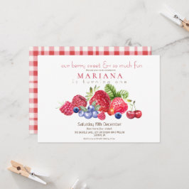 Invitación Berry 1 Fiesta de cumpleaños Berry Sweet