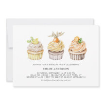 Berry acuarela y pasteles de cítricos Cumpleaños