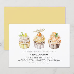 Invitación Berry acuarela y pasteles de cítricos Cumpleaños