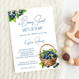 Invitación Berry azul dulce de bebé