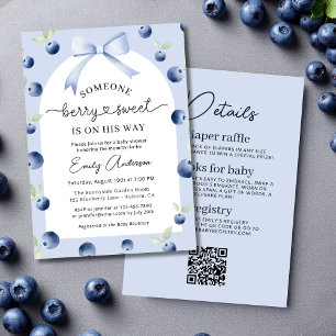 Invitación Berry azul dulce todo en un solo niño Baby Shower