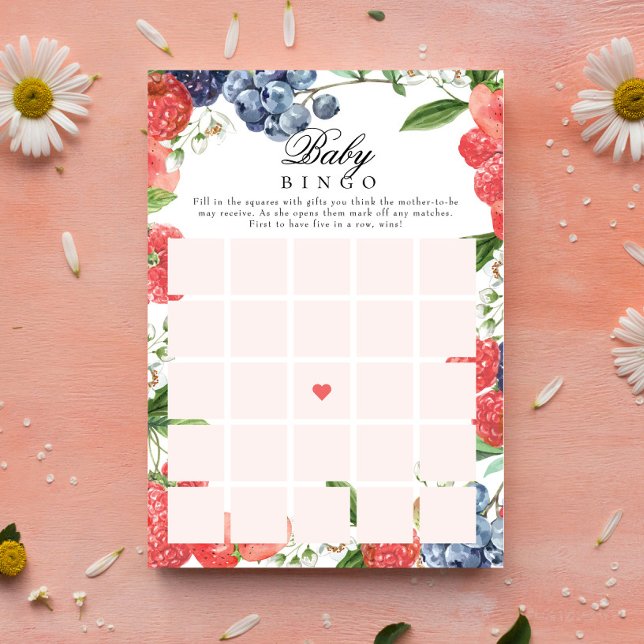 Invitación Berry Baby Shower Baby Gift Bingo Juego (Subido por el creador)
