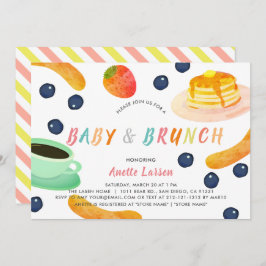 Invitación Berry Baby Shower de café con panqueque para bebé 