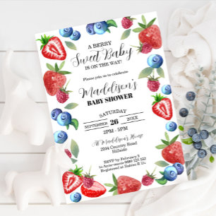 Invitación Berry Baby Shower Invitation Berry Sweet Baby